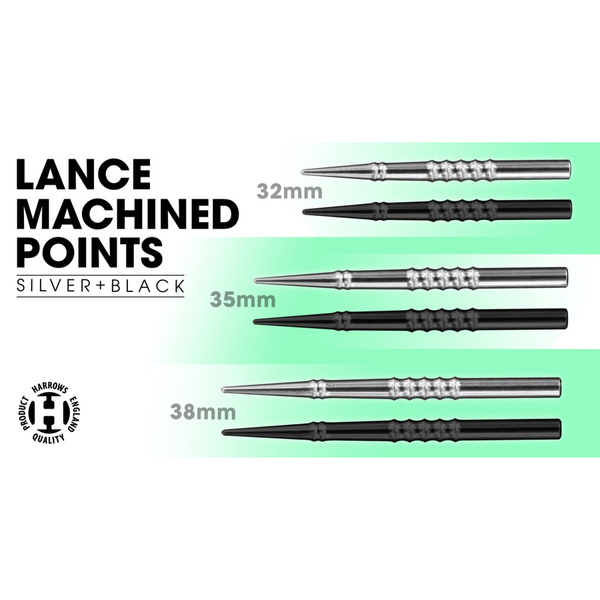Końcówki steeltip Harrows LANCE MACHINED black